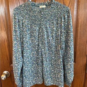 Kori Blue and Purple Floral Top